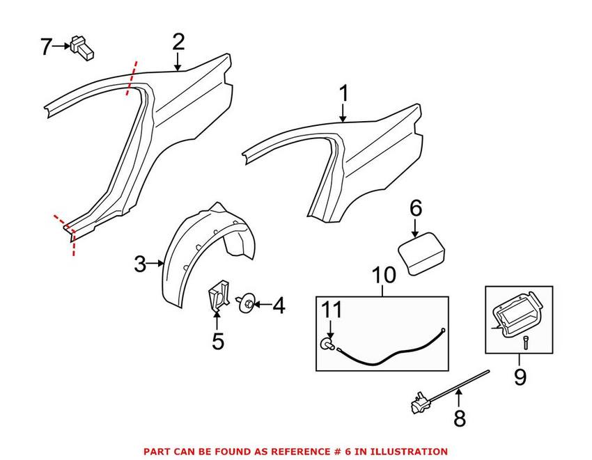 BMW Fuel Filler Door - Rear 51177184076